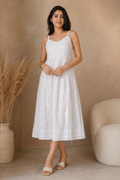 Spring Chikankari Cotton White Dress