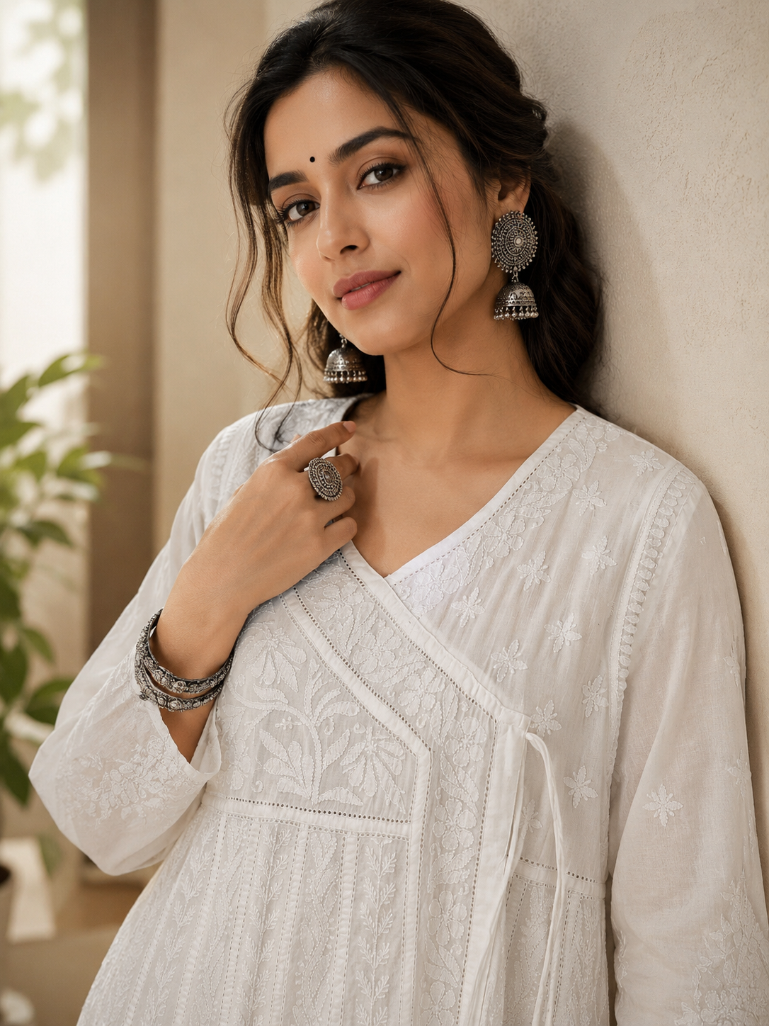 Ivory Whisper Chikankari Anarkali