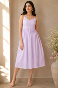 Spring Chikankari Cotton Purple Dress