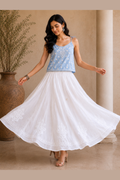 Cambric Chikankari Full Length Skirt