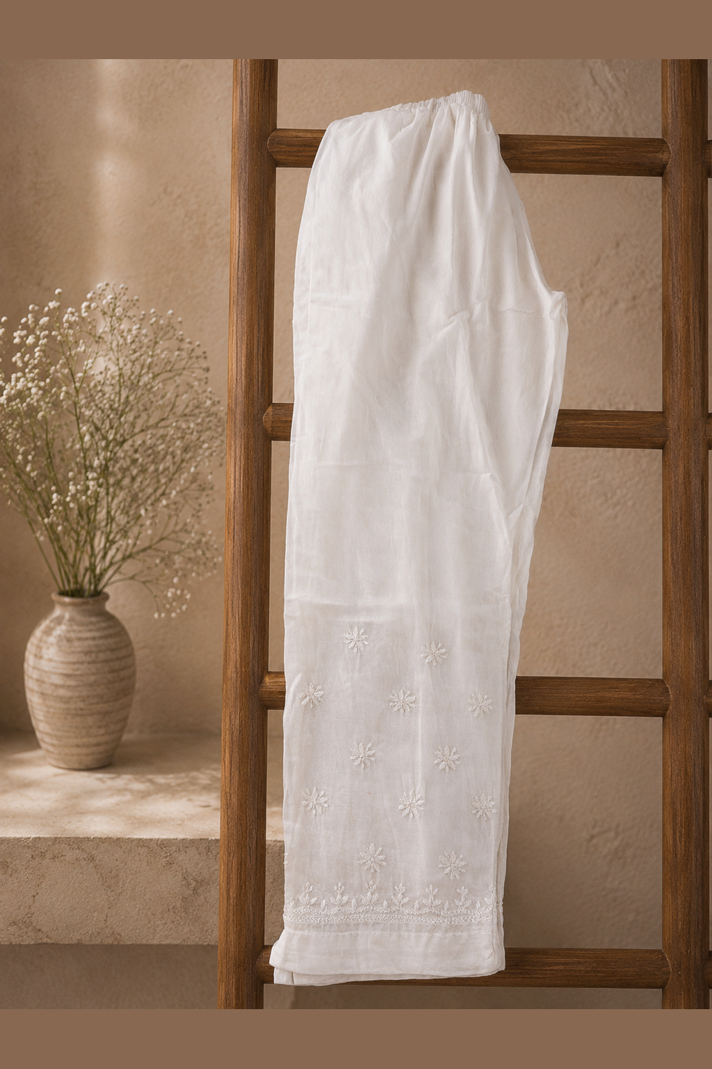 Chikankari Ivory Chanderi Pant