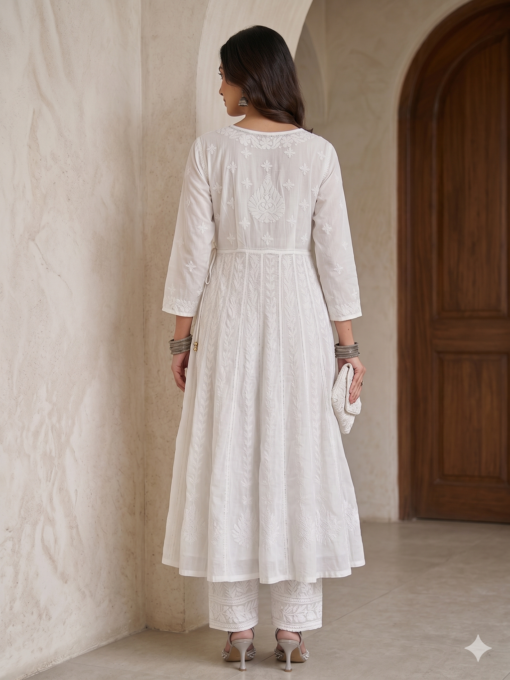 Ivory Whisper Chikankari Anarkali