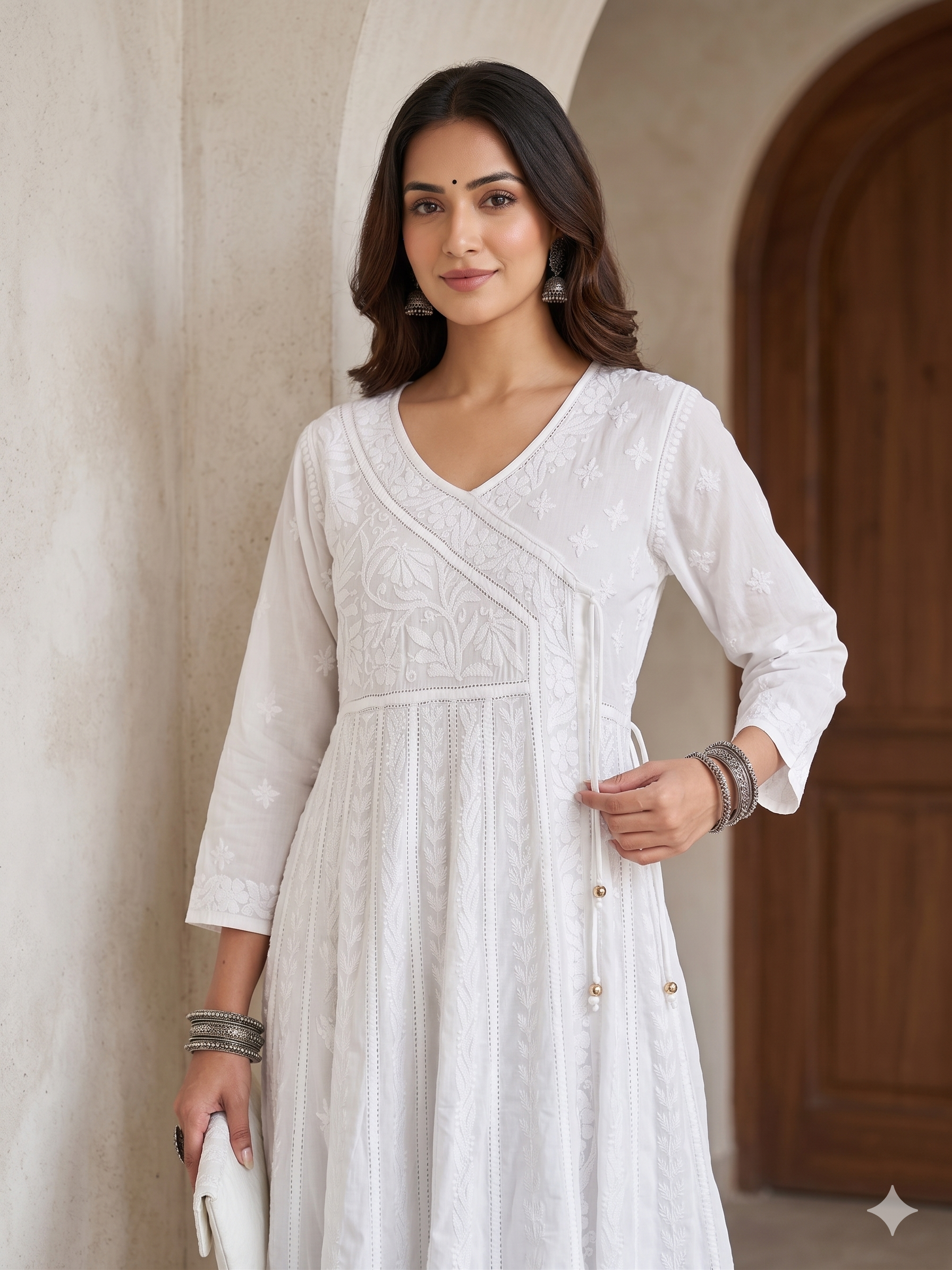 Ivory Whisper Chikankari Anarkali