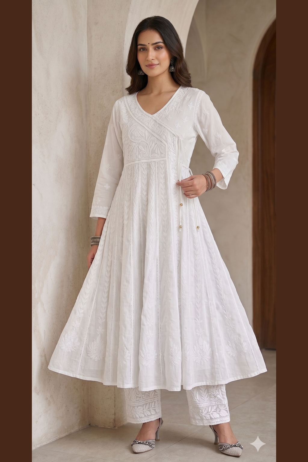 Ivory Whisper Chikankari Anarkali